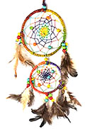 8" Rainbow double circle dreamcatcher
