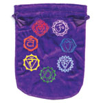 6"x 8" 7 Chakra Purple velveteen bag