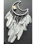 8 1/2" Half Moon white dream catcher