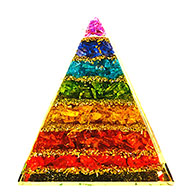 3 3/4" Orgone 7 Chakra pyramid