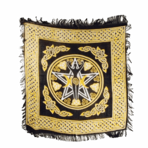 Pentagram Goddess altar cloth 18″ x 18″